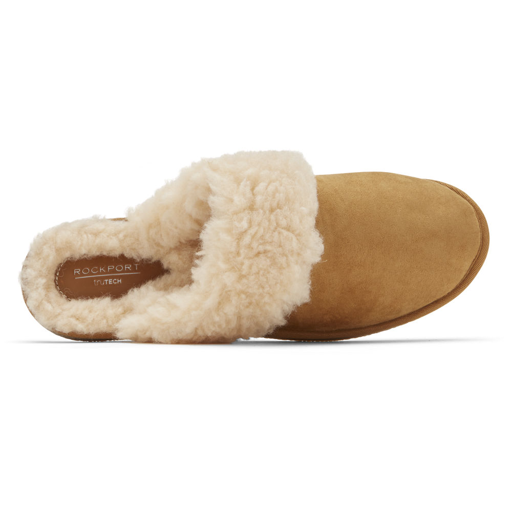 Rockport Singapore Womens Slippers - truTECH Veda Slide Khaki - RQ4758906